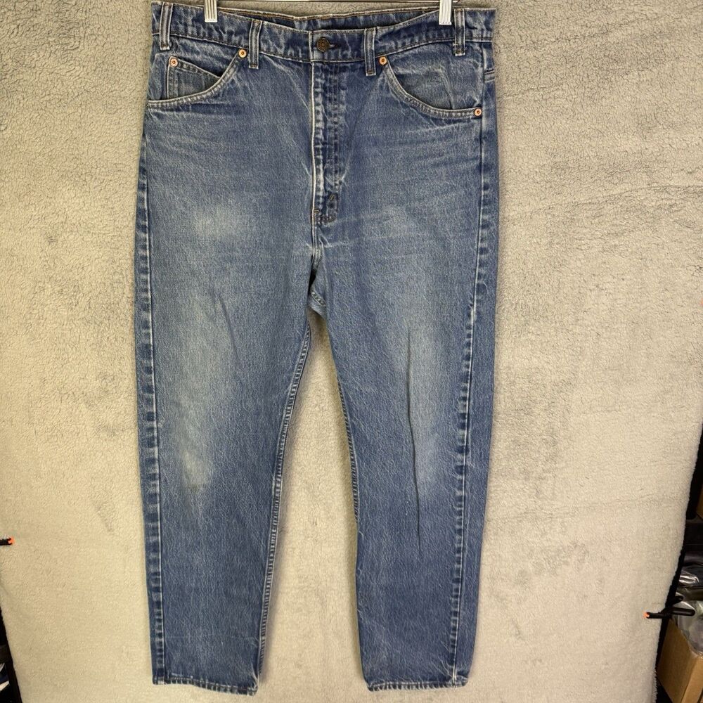 Vintage Levi's 505 Orange Tab Jeans Men's 38x31 Straight Fit Blue Denim Pants